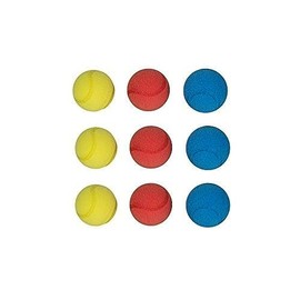 Soft Sponge Tennis Balls - Pack of 9 Assorted Colours