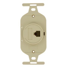 Leviton 41054-IDD Round Telephone Wall plate Insert, Ivory