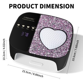 LimeGirl Cordless Nail Dryer for Gel Polish, UV LED Nail Lamp with Fast Curing Gel Light & 4 Timer Settings, Portable Rechargeable UV Lamp Nail Art Tool for Manicure Pedicure at Home & Salon (Black)