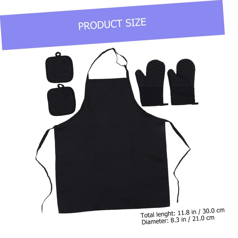 KICHOUSE Cooking Set Apron Suit Oven Mitts Pot Holders Baking
