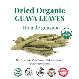 Akshit Organic Guava Leaves, Dried From Fresh Guava Leaves, Caffeine free, USDA certified, Hojas De Guayaba Organica, Non GMO. 7.8oz.