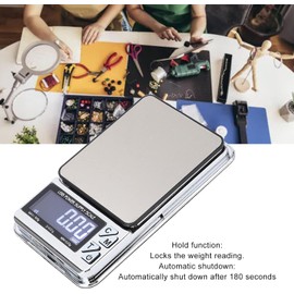 Báscula Digital de Miligramos, 500 G 0,01 G 7 Unidades Báscula de Joyería de Bolsillo con Carga USB, Báscula de Recarga de Oro para Medicina en Polvo para Alimentos