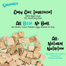SPRANKLES Freeze Dried Beef Liver Treats for Cats & Dogs - 1LB BIG BAG Single Ingredient All Natural Grain-Free, High Protein, Made in USA - Perfect for Training, Topper or Snack