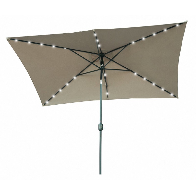 Trademark Innovations Rectangular Solar Powered LED Lighted Patio Umbrella -