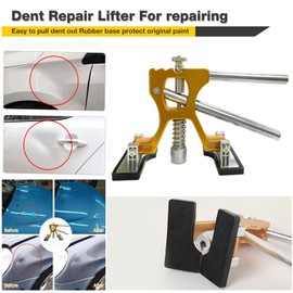 TUOSHUNGE Auto Dent Puller Kit - Dent Remover Tools Adjustable Width Golden Lifter & Glue Gun for Automobile Body Motorcycle Refrigerator & Ding Hail Dent Removal