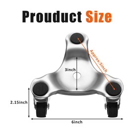 Timtin 4 Pcs Furniture Moving Dolly Set, 3 Wheel Steel Tri Dolly Heavy Duty Movers Mobile Rollers, Triangle Swivel Caster Easy Moving Tool for Home Furniture, Appliance, 6 Inch, 200 lbs Capacity