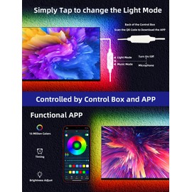 Daymeet LED Lights for TV, 9.8FT Led Backlight TV Lights ICRGB Led TV Lights for 32-60inch TV USB Led Strip Lights for TV Led Lights Behind Sync with Music Bluetooth APP Control Led Lights for Bedroom