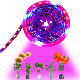 Tesfish LED Plant Grow Strip Light DC 12V IP20 Full Spectrum SMD 5050 Red Blue 4:1 Rope Light for Aquarium Greenhouse Hydroponic Plant