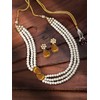 Aheli Pearl Mala Collar de oro con pendientes para mujeres