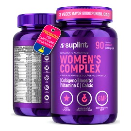 Multivitamnico Mujer con Colgeno, Biotina, cido Flico y Complejo B  Vitaminas para Mujer 24 Nutrientes  Suplemento Vegano Sin Gluten y Sin Azcar  90  