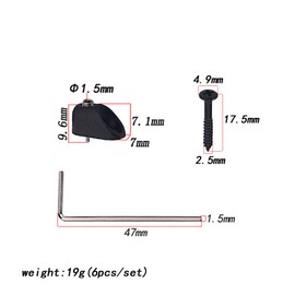 Alnicov Headless Electric Bass Guitar String Nut Set with 1 Wrench 6 Screw Guitar Parts - Black