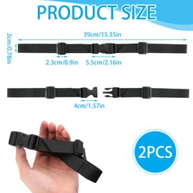 Pack of 2 Adjustable Chest Strap for Backpack - Black, Robust and Durable, All-Purpose Strap for Jogging, Hiking, Travel, Climbing, Black Webbing for Jogging