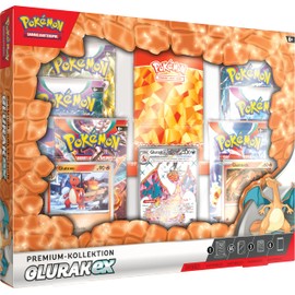 Pokémon-Sammelkartenspiel: Premium-Kollektion Glurak-ex (1 geprägte holografische Promokarte, 2 holografische Karten und 6 Boosterpacks des Pokémon-Sammelkartenspiels)