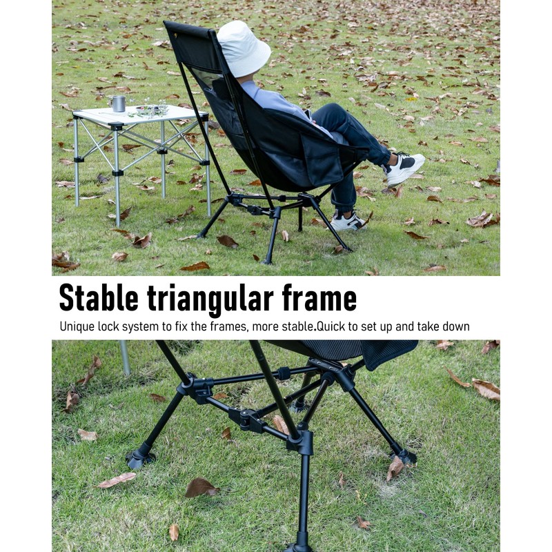 iClimb Ultralight Compact Camping Folding Beach Chair with Anti-Sinking Large