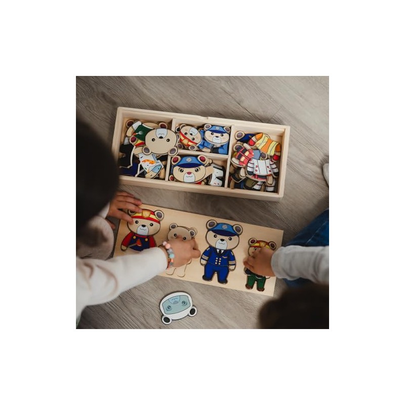 Dal Bears at Work Wooden Educational Toy Suitable for Ages