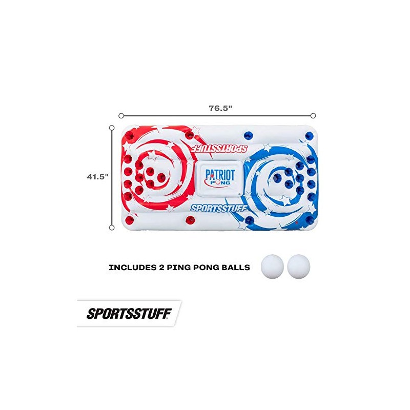 SPORTSSTUFF Patriot Pong | Floating Inflatable Pong Board with an