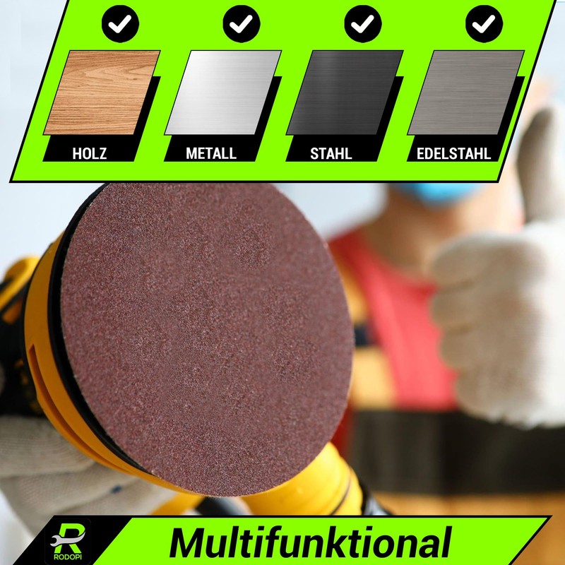 RODOPI RedDevil Velcro Sanding Discs 115 mm Grit 40-320 Sandpaper