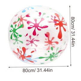 CIYODO 1PC Creative Transparent Inflatable Beach Ball for Diameter Stretch Ball for Pool and Family Fun for Summer Activities