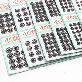 Mini Button Buckle Invisible Metal Snap Buttons Fasteners Press Studs Buttons for Sewing Clothing(Gun Black,9mm)
