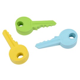 Pack of 3 Door Stopper Wedge, Key Shape, Universal Wedge Finger Protection, Door Stopper for Home, Garden, Office, Garage (Green + Blue + Yellow)
