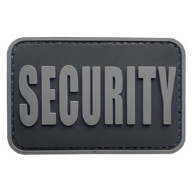 uuKen Security Forces Patch PVC Rubber 2x3 inches for Private Security Guard Tactical Vest Uniforms Cap Hats (Black and Gray, XS 3"x2")