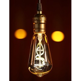 TORCHSTAR LED Vintage Edison Bulbs 2W, ST64 LED Light Bulb Dimmable, E26 Base, Antique Flexible Filament Bulbs, Decorative Light Bulbs for Pendant Light, 4000K Cool White, Smoke Gray, Pack of 6