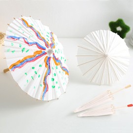 Akozon Oil Paper Umbrella White Small Paper Umbrella for Hand Painting Photography Props Role Playing Wedding Decorations(30cm)