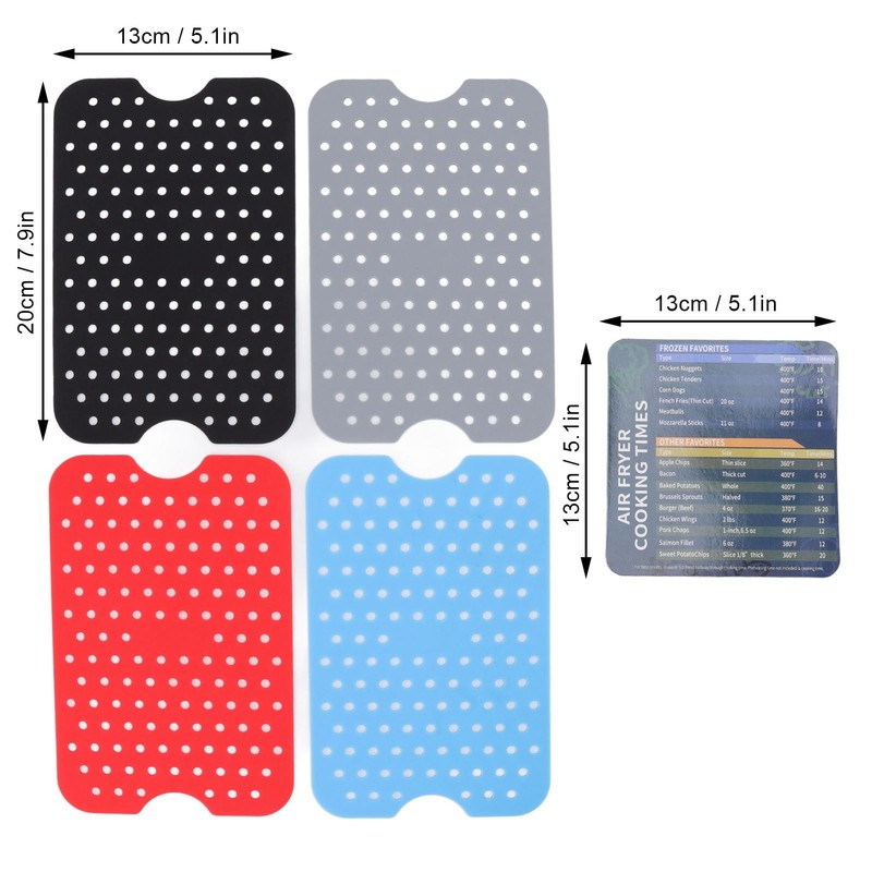 4Pcs Reusable Silicone Air Fryer Liners High Heat Resistance Food
