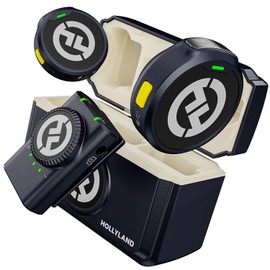 Hollyland Lark M2 Wireless Lavalier Microphone for Camera PC Laptop Phones, Mini Lapel Microphone Wireless, 48KHz 24Bit, 1000ft Range, Noise Cancellation, 30H Battery for Video Recording, Streaming