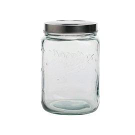 Mason Craft & More Airtight Kitchen Food Storage Clear Glass Pop Up Lid Canister, Large 3.6 Liter Pop Up Canister