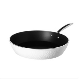 Orgreenic Luxurious Non-Stick Ceramic 12 Inch White Hammered Pan, Lightweight, Scratch-Resistant, Dishwasher Safe, Oven Safe up to 500°F, Suitable for All Stove Types