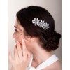 Chargances Bride Wedding Crystal Flower Hair Comb Green Rhinestone Hair