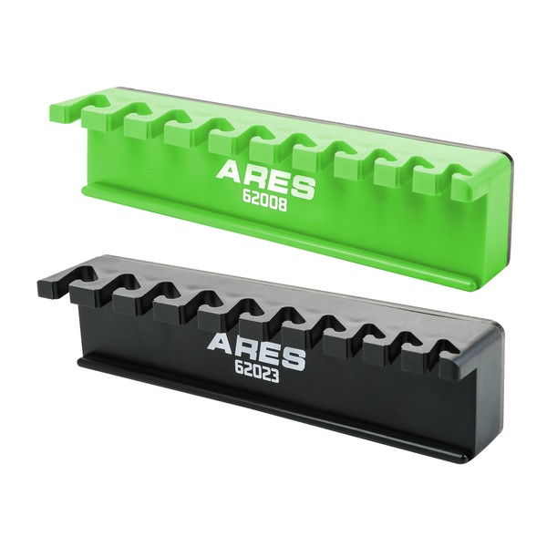 ARES 62058 – 2-Pack 10-Slot Green and Black Magnetic Wrench
