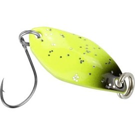 FTM Spoon Fly 1.2 g - Flashing Spoon for Trout Fishing, Trout Fishing, Blinker for Trout Fishing, Colour: Yellow/Black Glitter