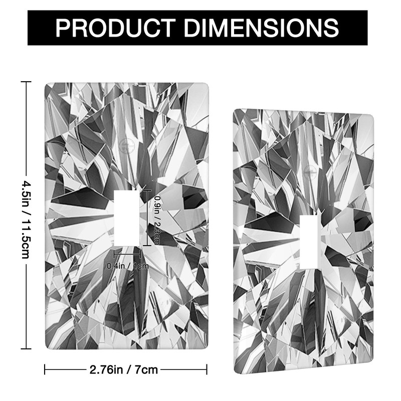 Moslion Diamond Shine 1-Gang Toggle Wall Plate 3D Shining Crystal