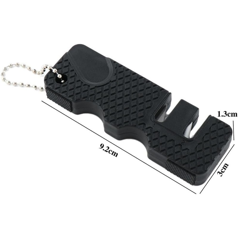 Black Pocket Knife Sharpener - Keychain Multi-Purpose Tool for Camping