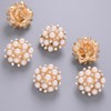 Jerler 10 Pcs Pearl Rhinestone Buttons Crystal Embellishments Sew on