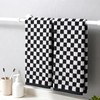 Sucrain 2 Pcs Checkered Hand Towels Black and White Bath