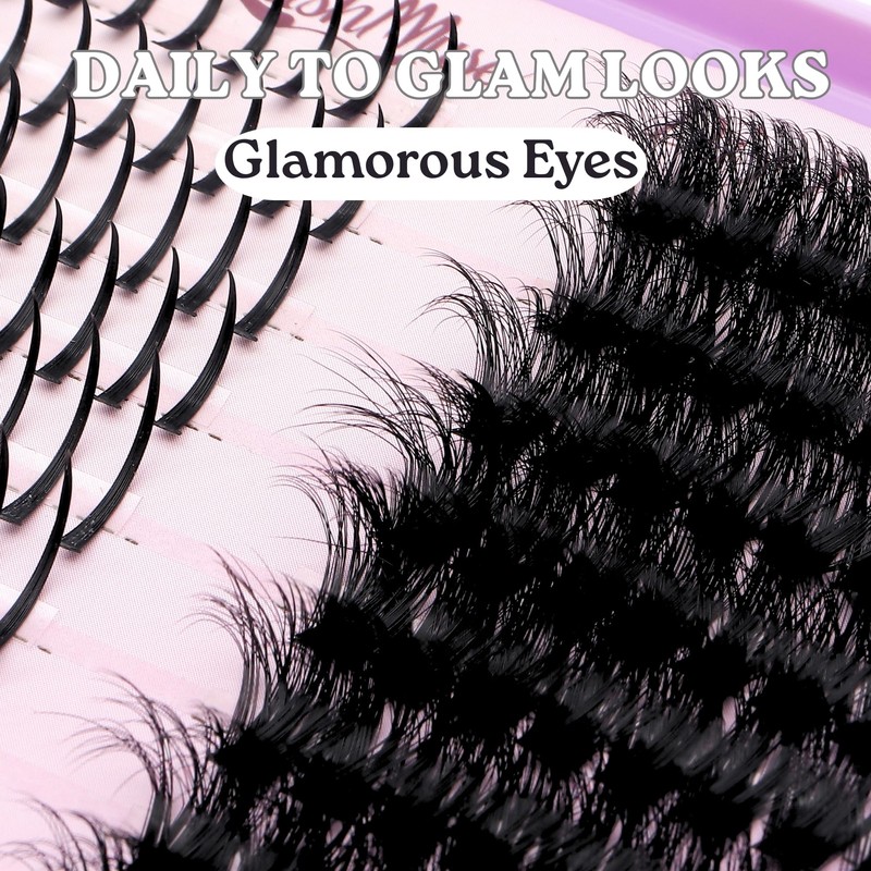Lash Clusters Kit with Spikes Left and Right 100D Fluffy