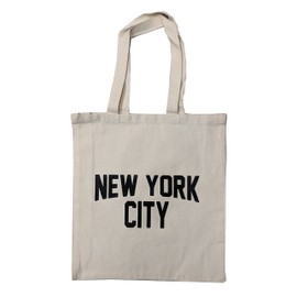 New York City Gusset Bag NYC Style Shopping Gym Beach Event Casual 14"W x 15"H x 4"D Natural