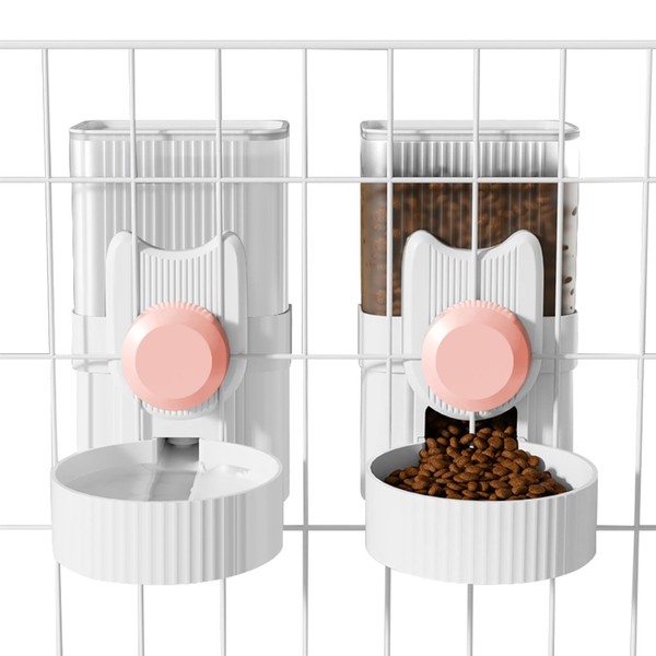 Hanging Cage Automatic Small Pet Food Bowl Water Bottle Dispenser,