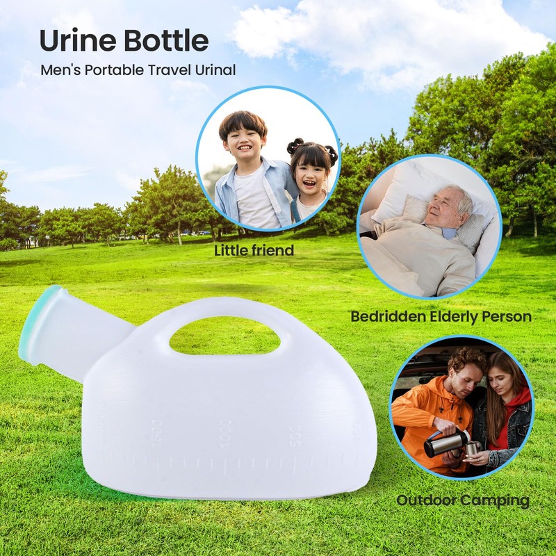 2000ml Large Capacity Men's Urinal Bottle,Elderly Plastic Urine Collector with