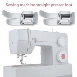 YINETTECH Pack of 2 1/4 inch straight stitch presser foot for clip-on 33.4 x 14 mm, compatible with Singer compatible with Brother, compatible with Babylock, silver