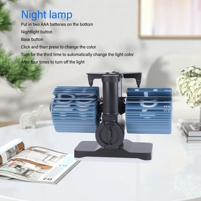 Auto Flip Clock Stylish Look Quiet Operation Adjustable Brightness Flip