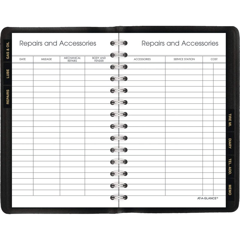 AT-A-GLANCE Auto Mileage Log Record Book, 3.75 x 6.12 Inches,