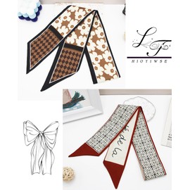 Hioyiwse Purse Scarf Handbags For Women Skinny Hair Neck Accessories Scarves With Bag Scarfs Handle Fashion Lightweight 37.8x 2.6inch 06