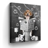 Beagle Dog Sitting in Toilet Bathroom Decor Wall Art Funny