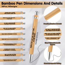 Spakon 30 Sets Funny Gifts Set 30 Funny Kraft Paper Notepads 30 Sarcastic Sayings Bamboo Pens Office Supplies for Coworkers Employee Colleagues Nurse Teachers Team