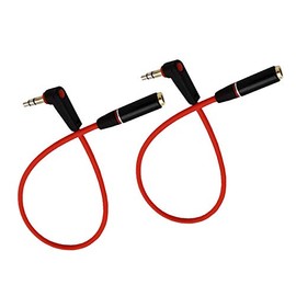 MMNNE 2Pack 8inch 3-Pole Right Angle 3.5mm Male to 3.5mm Female Audio Cable