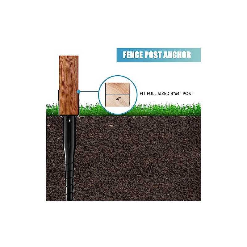 Furnishh No Dig Ground Anchor 4"x4" Post Holder U Model